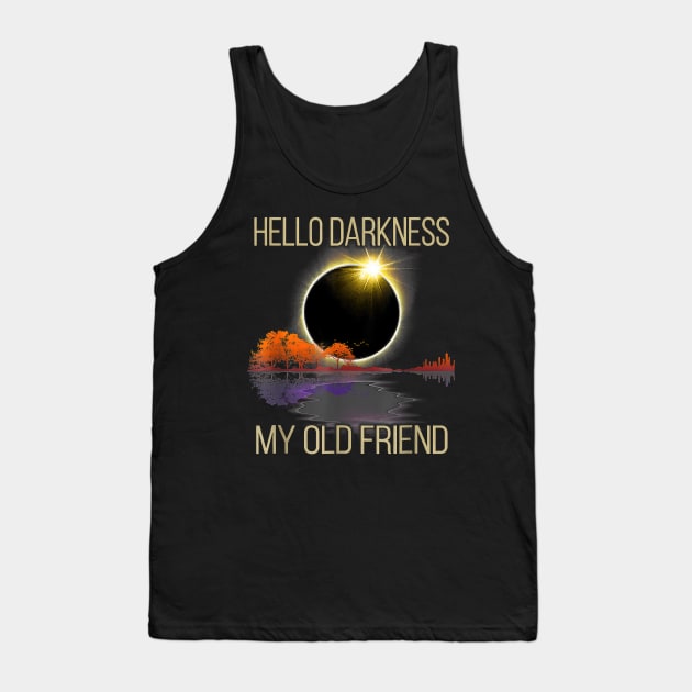 Hello Darkness My Old Friend Astrology Celestial Solar Eclipse Guitar Lake Tank Top by Gearlds Leonia